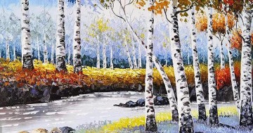 風景 Painting - 白樺の森の詳細